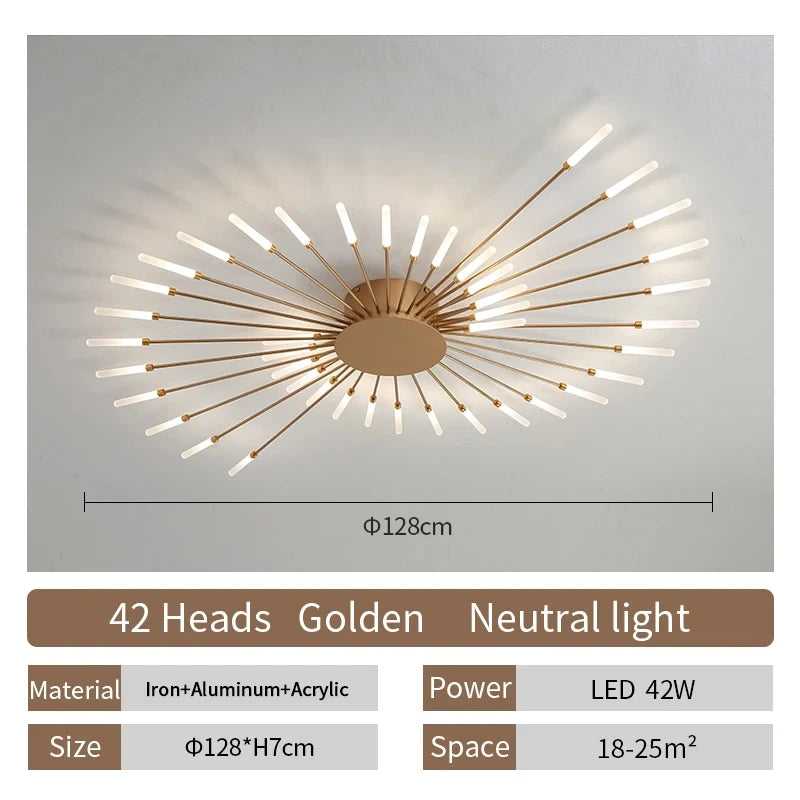 Modern LED Ceiling Lamp | Nordic Fireworks Design for Home Decor
