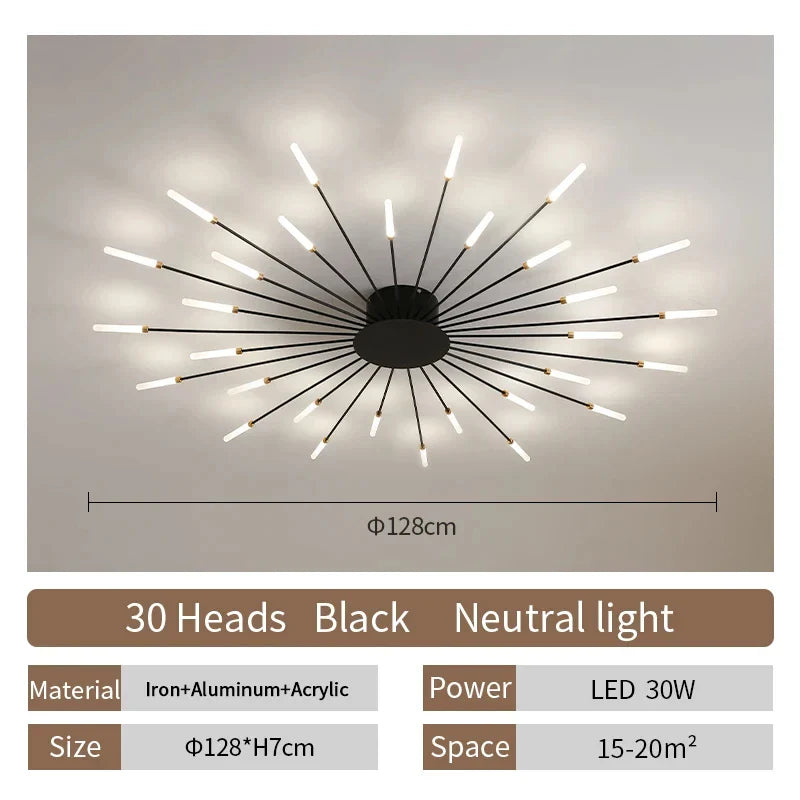 Modern LED Ceiling Lamp | Nordic Fireworks Design for Home Decor