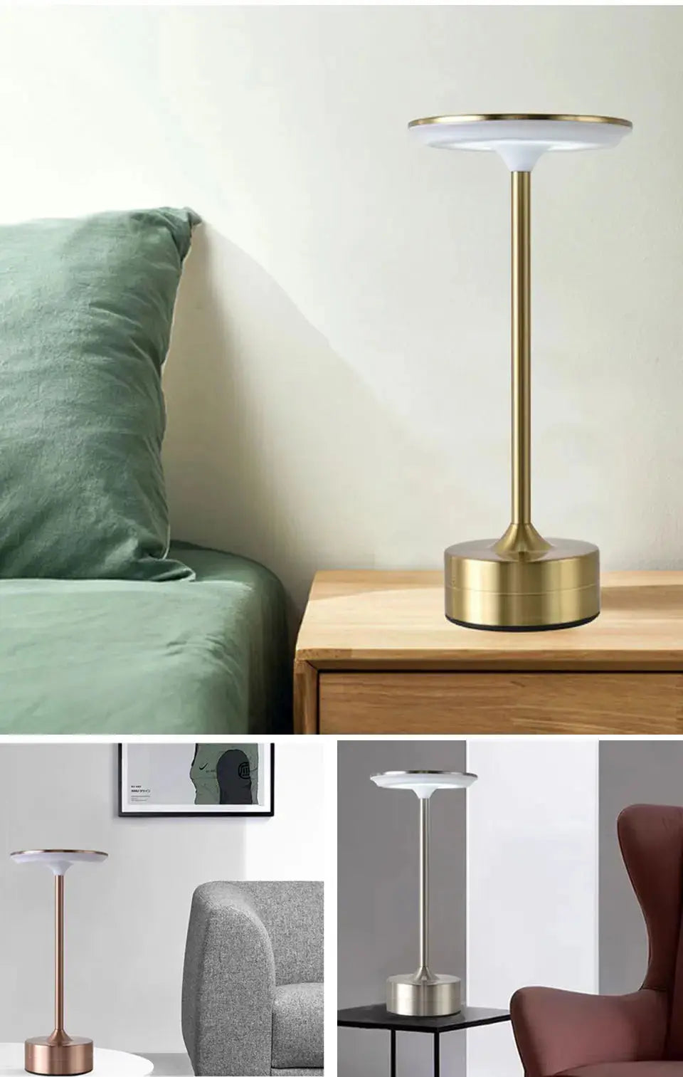 Touch Sensor LED Table Lamp – USB Rechargeable, Portable Night Light for Bedroom, Reading, Restaurant & Hotel
