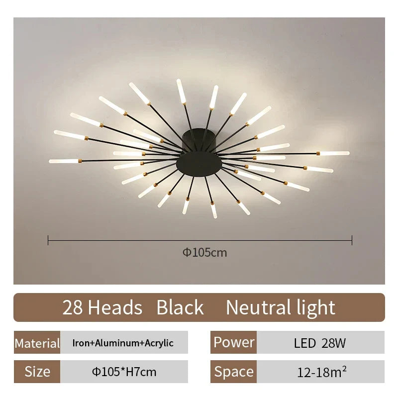 Modern LED Ceiling Lamp | Nordic Fireworks Design for Home Decor