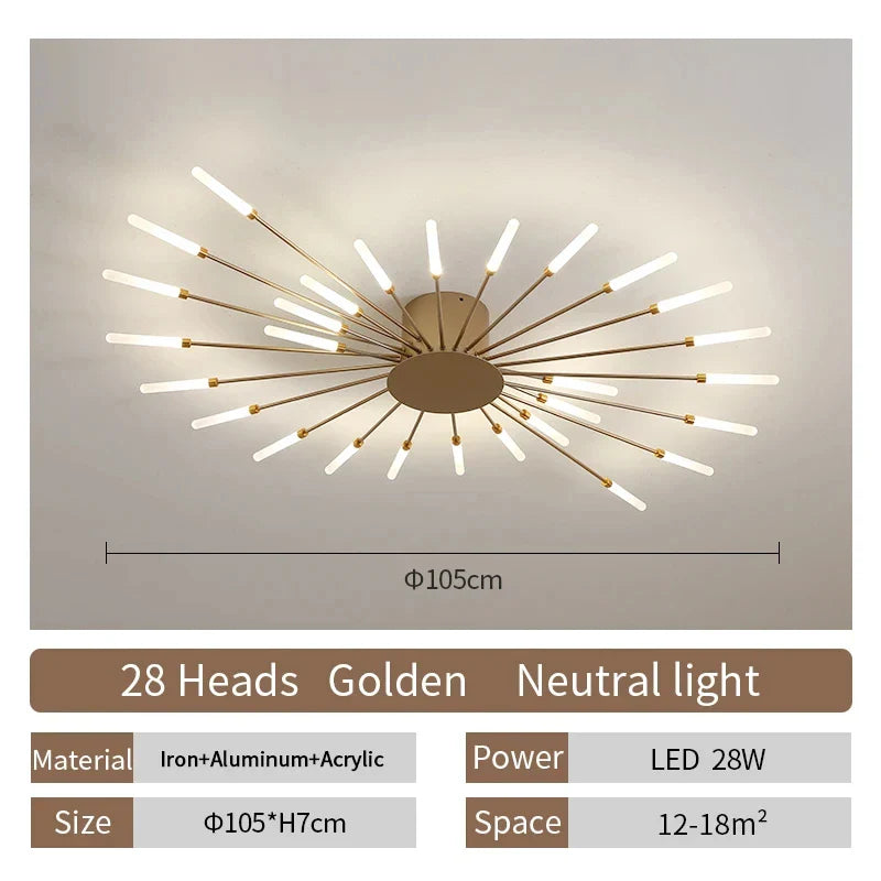 Modern LED Ceiling Lamp | Nordic Fireworks Design for Home Decor