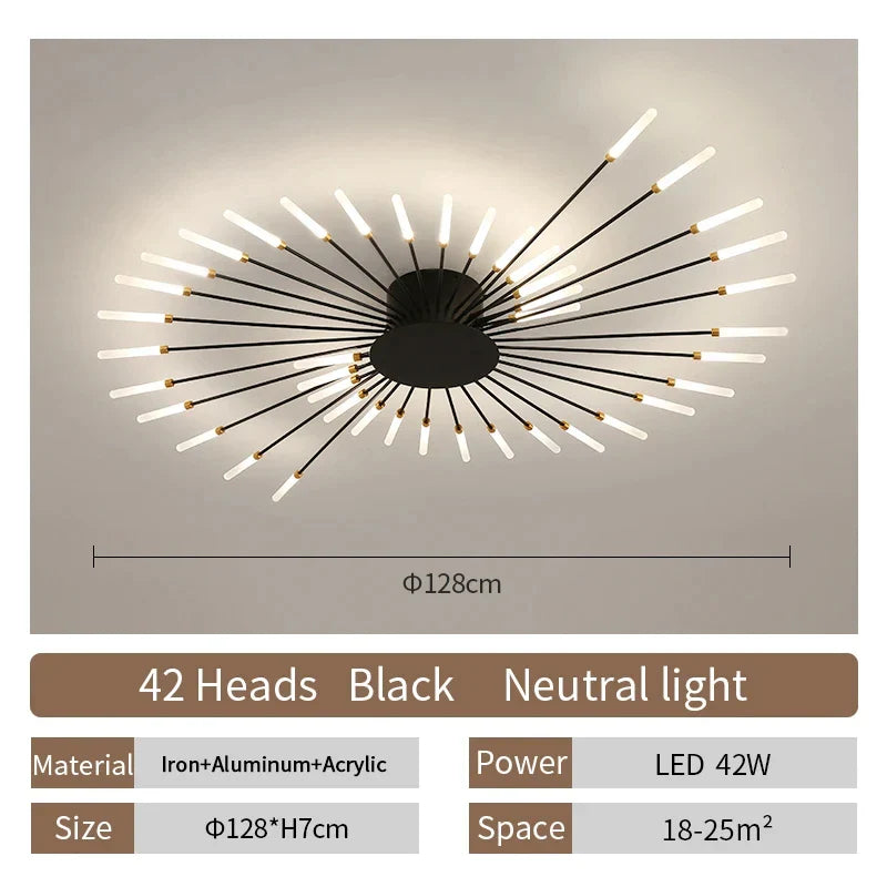 Modern LED Ceiling Lamp | Nordic Fireworks Design for Home Decor
