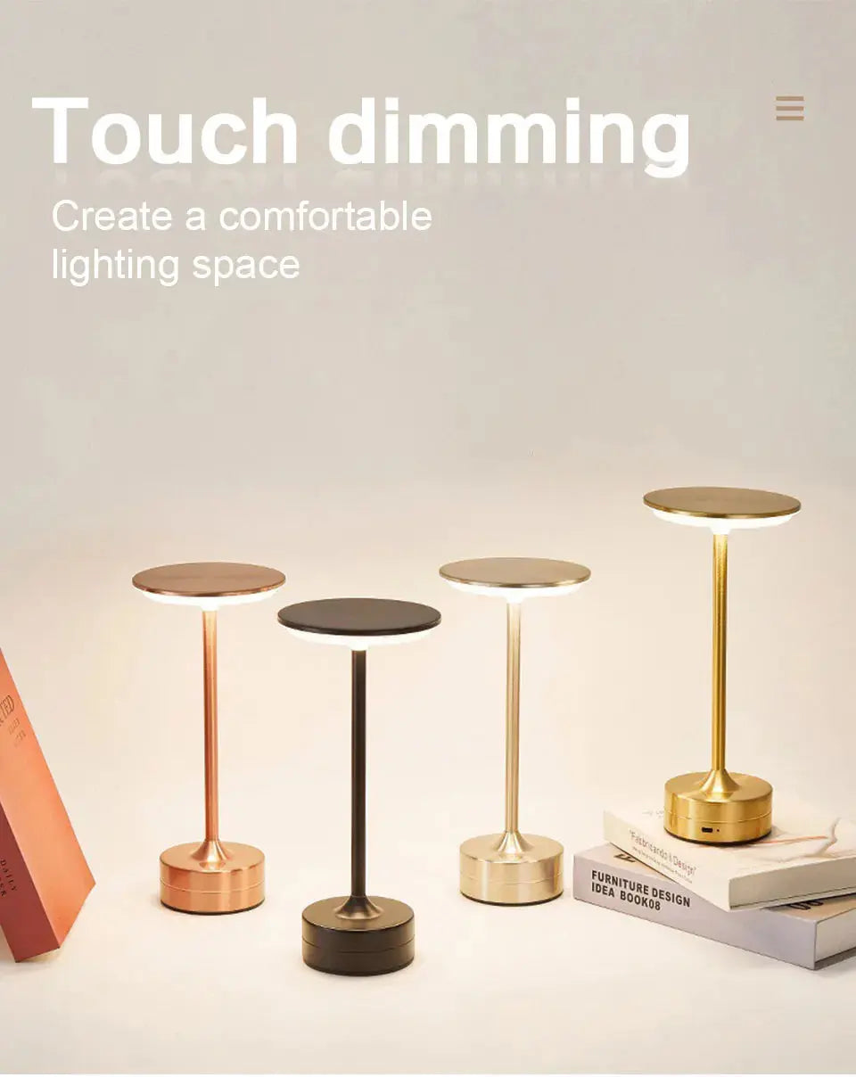 Touch Sensor LED Table Lamp – USB Rechargeable, Portable Night Light for Bedroom, Reading, Restaurant & Hotel