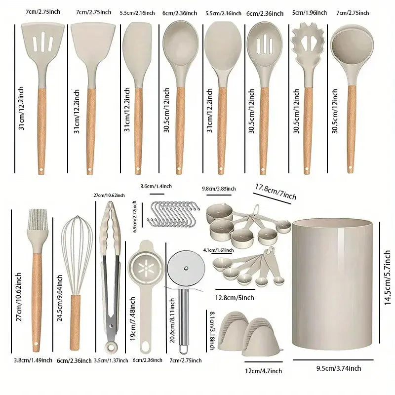 36-Piece  Silicone Kitchen Utensils Set with  Holder