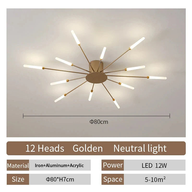 Modern LED Ceiling Lamp | Nordic Fireworks Design for Home Decor