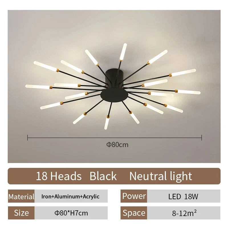 Modern LED Ceiling Lamp | Nordic Fireworks Design for Home Decor