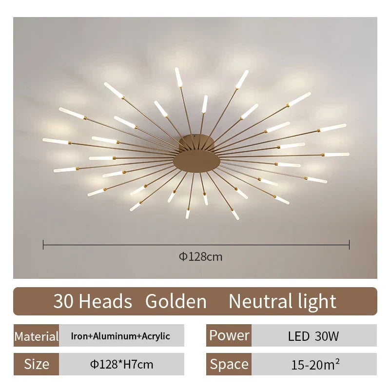 Modern LED Ceiling Lamp | Nordic Fireworks Design for Home Decor